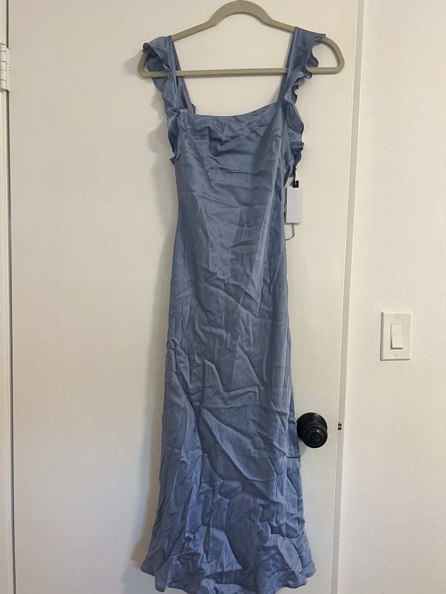 astr the label rina satin dress ASTR the Label Rina Dress Women's Clothing Periwinkle : XS