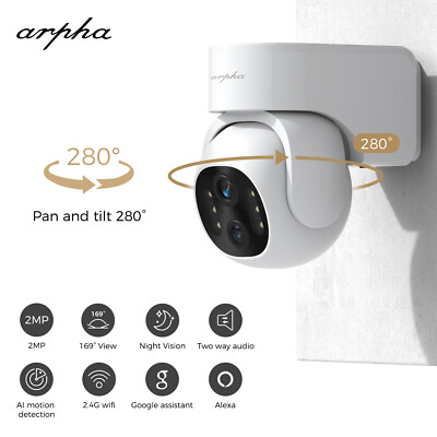 ARPHA 2MP Wireless Smart Security Camera Outdoor Pan and Tilt Motion Detection