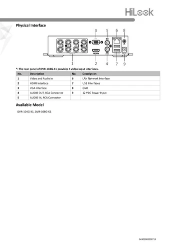 HIKVISION HILOOK 4 CH 2MP FULL HD DVR 1080P CCTV TVI AHD RECORDER REMOTE VIEW - Picture 10 of 25