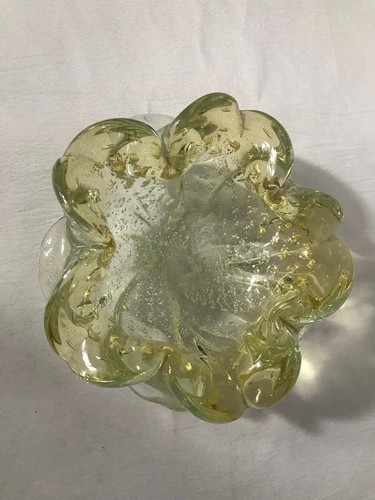 Vintage Murano grün Glas Blumen Blütenblatt Schale | Wohndeko - Bild 5 von 10