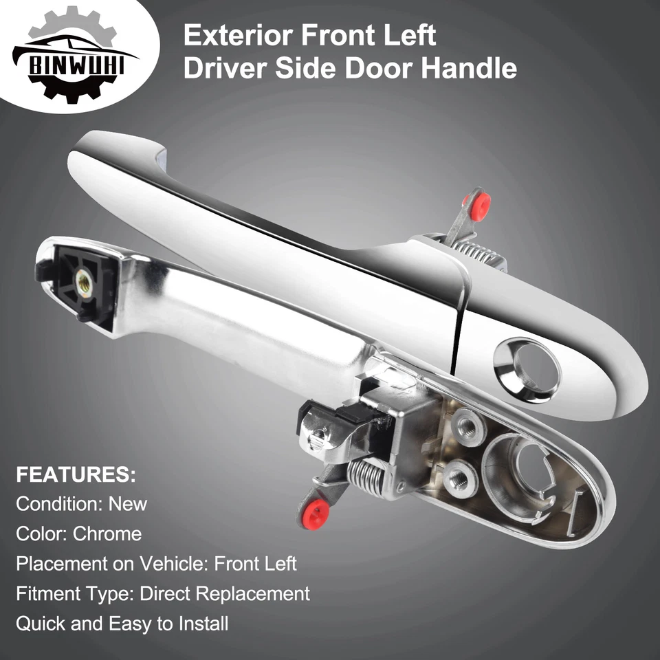 For Pontiac Solstice 2006-2009 Exterior Door Handle Driver Side Front | Chrome Foto 3 de 4