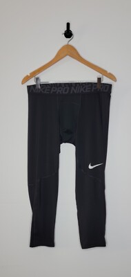 Nike Pro Compression Athletic Leggings 3/4 Length Men's Size XL Black
