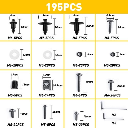 Complete Black Fairing Bolt Kit Body Screws for Honda CBR 600 F4i 2001-2007 EOA - Picture 13 of 22
