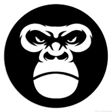 Angry Chimp Monkey - Decal Sticker - Multiple Colors  Sizes - ebn6700