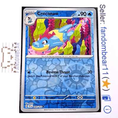 2024 Croconaw REVERSE HOLO 040/162 SV Temporal Forces Pokemon card
