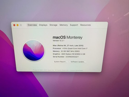 Apple iMac Retina 5K, 27-inch Late 2015 Quad i7 4.0GHz 32GB RAM 1TB SSD Monterey - Picture 2 of 13