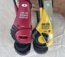 Vtg 1980s Sports Radio Headsets. Street beat. Set Of 2. Decor Mancave nonworking