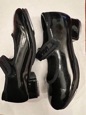 Linodes Easy Strap Tap Shoe Dance Flats black patent leather size 12 little kid