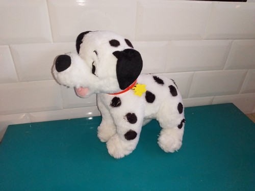 Peluche Domino Chien Dalmatien DISNEY Mattel Vintage Garçon Blanc P Bleu 42 Cm Disneyshop Collection