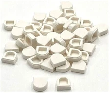 Lego 50 New White Tiles Round 1 x 1 Half Circle Extended Pieces