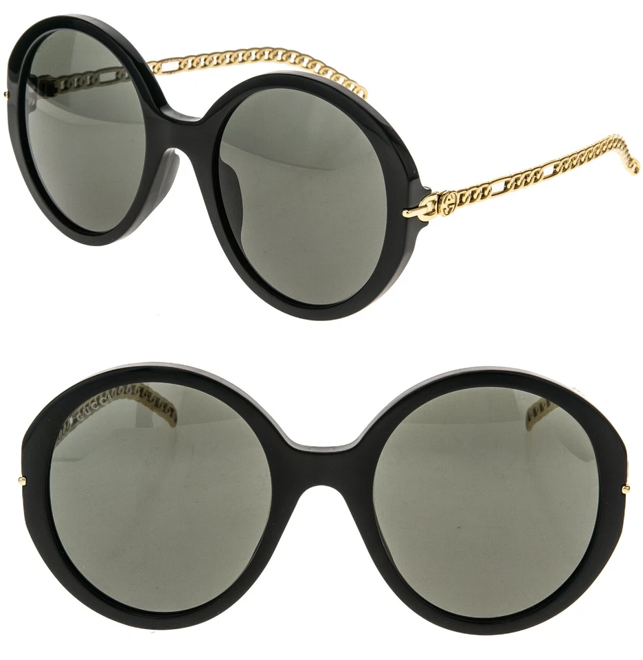 GUCCI GG0726 CADENA 0726 Dorado Negro Corazón Logo Desmontable Dije Gafas de sol 005 Foto 2 de 4