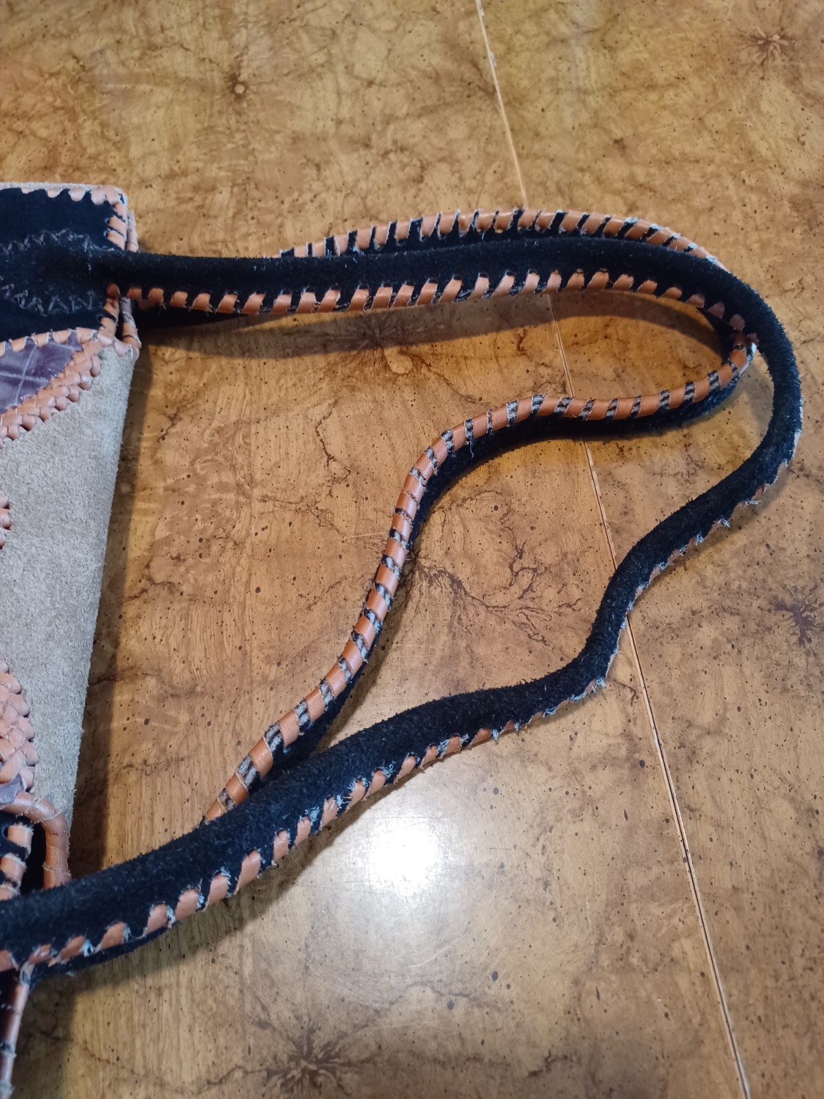 Unique Suede Patchwork Boho Purse Shoulder Bag Bo… - image 11