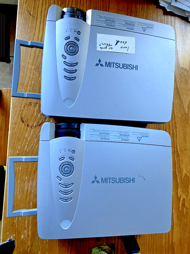 2 Matching Used Mitsubishi XL30U ColorView Projectors, 3000Lumens, 1 lamp needed