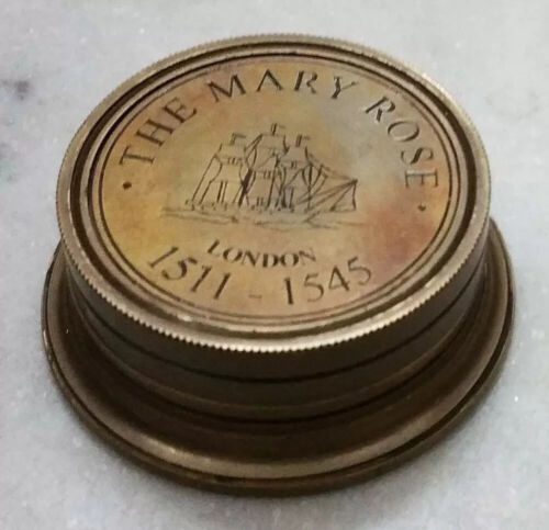 Nautical Sundial Compass Brass Compass Marine Pocket Compass - The Mary Rose - 第 1/5 張圖片