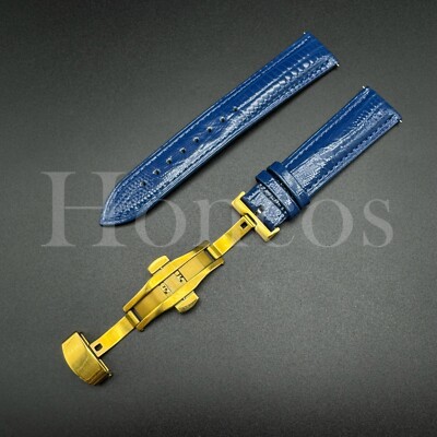 12-22 MM Blue Leather Lizard Watch Band Strap Quick Release Clasp Fits Tissot US