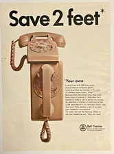 1966 Bell Telephone System Second Phone Funny Vintage Print Ad 8x11" Full Page