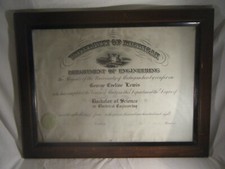 1908 University of Michigan Diploma James Angell Signed Ann Arbor Mayor U of M