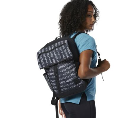 Reebok Enhanced Style Black Graphic Unisex Backpack V3808