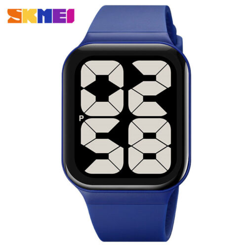 SKMEI Men Digital Watch Rectangle Stopwatch Big Number Student Boy Sport Watches - Afbeelding 1 van 30