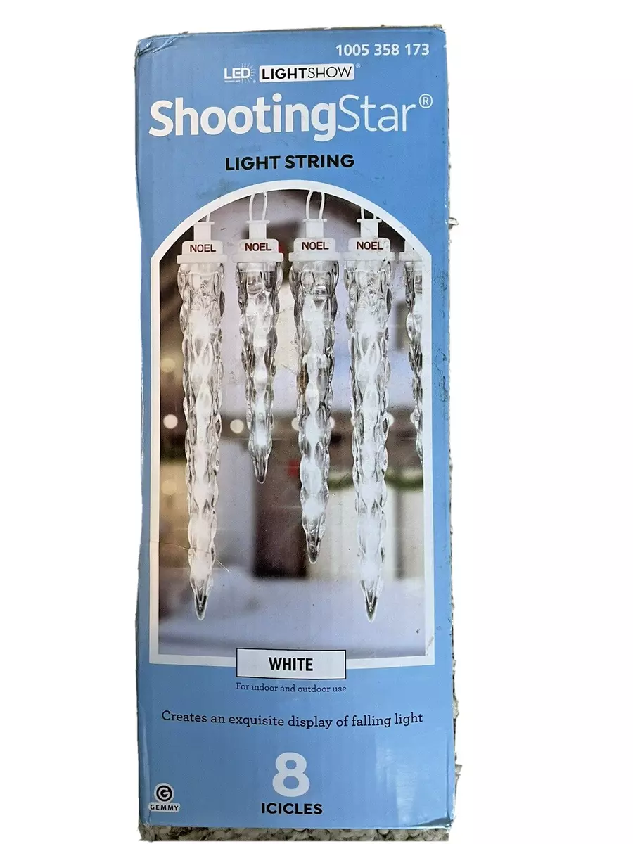 Gemmy Lightshow 8 Count 7 ft Shooting Star White Icicle LED Lights NEW