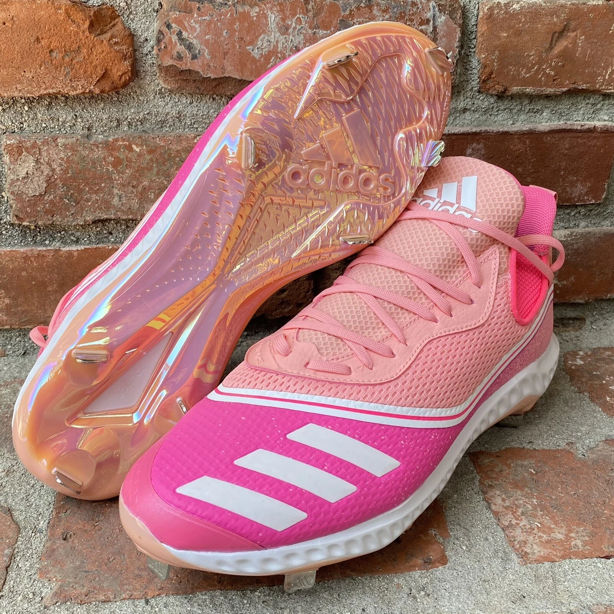 Adidas Icon V Boost Pink Breast Cancer Men's Baseball Cleats Size 13.5  FW5543