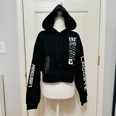 LACOSTE X MINECRAFT COLLAB ORGANIC COTTON OVERSIZED CROPPED HOODIE LACOSTE X MINECRAFT COLLAB ORGANIC COTTON OVERSIZED CROPPED HOODIE