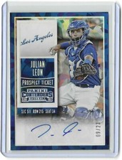 Julian Leon 2015 Contenders Prospect Ticket Autograph Cracked Ice #26 /23 Dodger