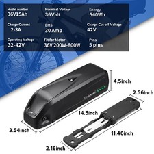 hailong 36V Ebike Battery, 15Ah Lithium Battery, for 200W -800W