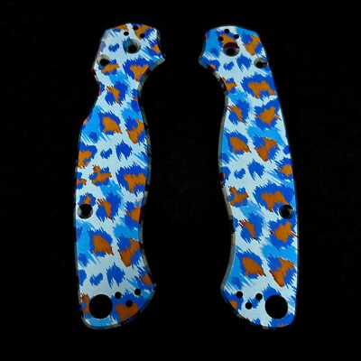 Spyderco Paramilitary 2 Scales ~ CNC Milled Titanium Cheetah Pattern scales
