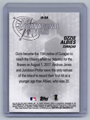2018 Topps Chrome Ozzie Albies International Affair Rookie Insert