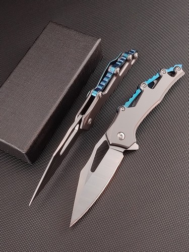 7'' New CNC Fast Opening M390 Blade All Steel Handle Tactics Folding Knife VTF46 - Picture 4 of 10
