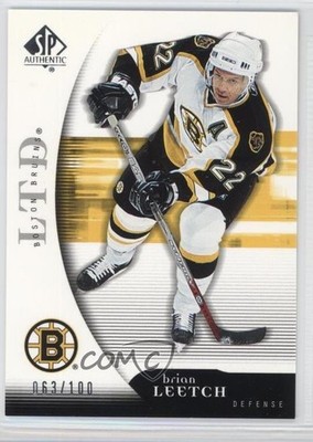 2005-06 SP Authentic Limited 63/100 Brian Leetch #9 HOF 2a8