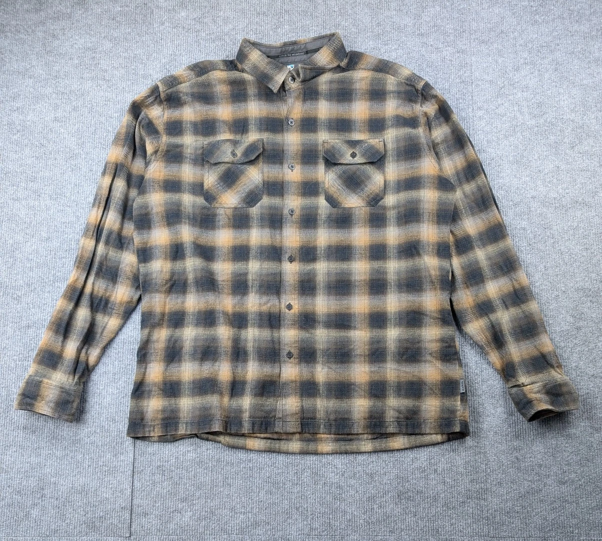 Kuhl Dillingr Flannel Shirt Mens XL Button Up Outdoors Hike Layer Western Plaid