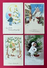 4 x Glückwunsch AK WEIHNACHTEN 1940 Kinder Engel Schutzengel    ( 169817