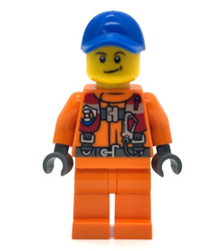 Coast Guard Rescuer w/lifejacket Lego City Minifigure Sea Rescue Plane 60164
