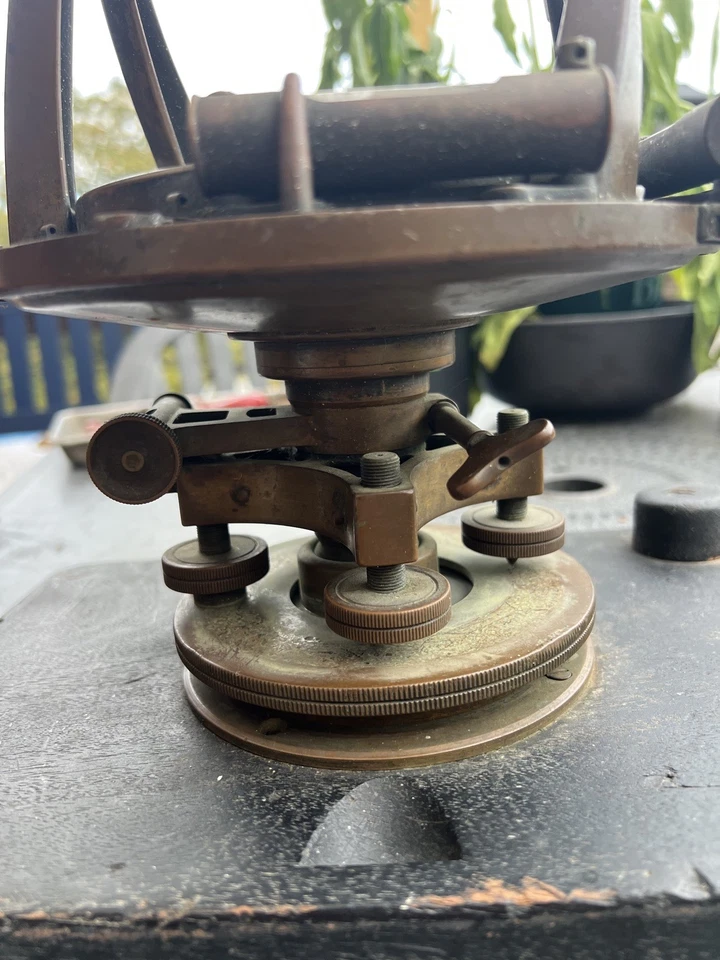 Antique K&E Keuffel & Esser Surveyors Transit Compass N Y wood base - Image 4 of 4