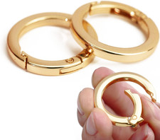 2 Pcs O Ring for Purse Strap,1 Inch Spring Rings for Handbag  Keys,Gold