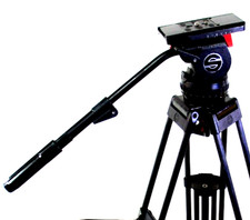 SACHTLER VIDEO V18P PLUS HEAD TELESCOPIC PAN BAR NEW PLATE TIED SERVICED 44Lbs  