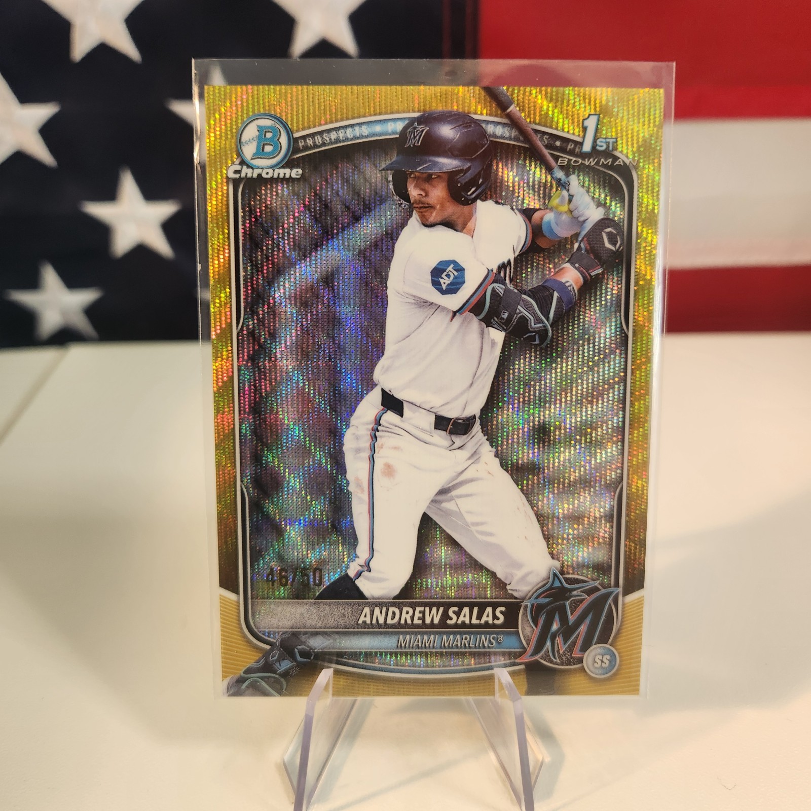 2025 Bowman Chrome Prospects Gold Wave #BCP-156 Andrew Salas 1st 46/50