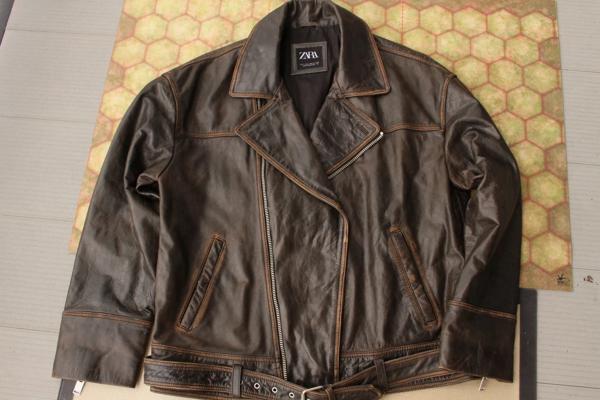 Zara Brown Leather Outer Shell Coats, Jackets & Vests for Men for