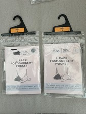 Marks & Spencer M&S Post OP BH Tasche KLEIN RECHTE SEITE WEISS 2er x 2er Pack