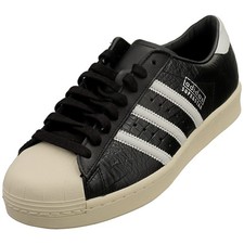 adidas Superstar Vintage Womens Classic Trainers in Black White - 8 UK