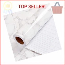 Yancorp White Gray Contact Paper Marble Wallpaper Peel and Stick Countertops Bac
