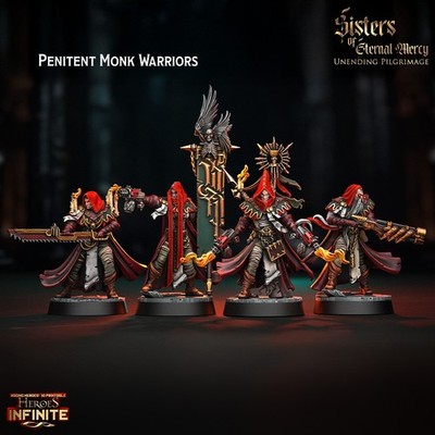 Penitent Monk Warriors 32mm Resin Miniature Squad