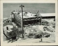 1950 Press Photo Telephone exhibit for Chicago Fair construction site, Illinois
