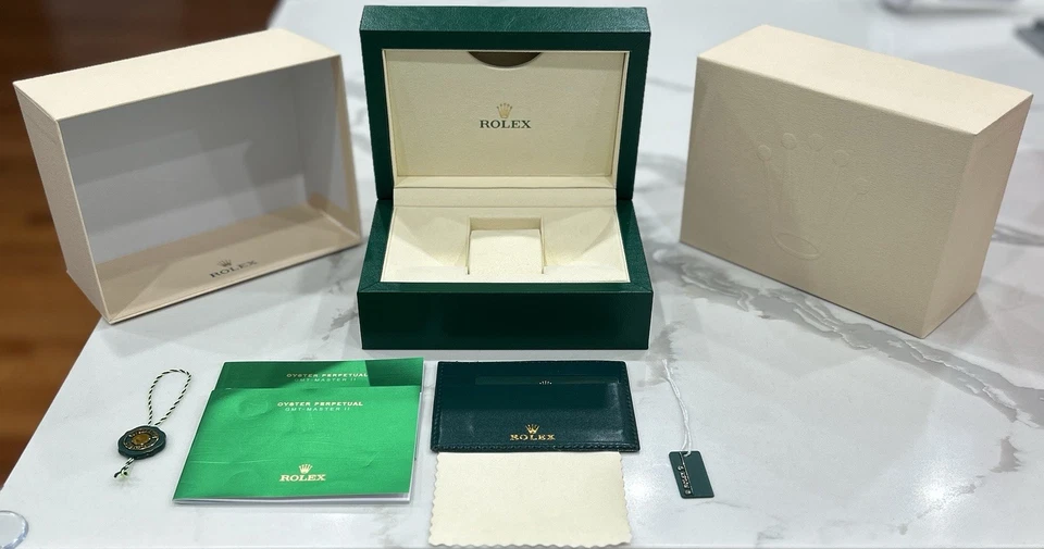 Rolex Green & Cream Watch Box Case - Image 2 of 3