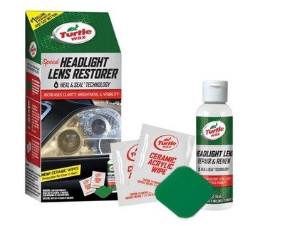 Turtle Wax New Speed Headlight Lens Restorer Kit, Heal and Seal
