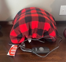 NEW Sunbeam Heated Electric ThrowBlanket Red  Black w/Controller