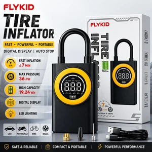 FLYKID Gonfleur de pneus Portable Air Compresseur 150 PSI CORDLESS Air Pompe - noir