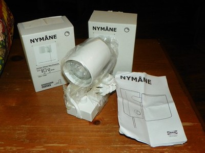 Set of 2 Ikea NYMANE Wall/Reading Lamp Warnhammer Dimmable LED Bulb GU10 NOS